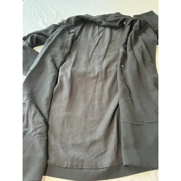 ALLSAINTS Adalia Mac Trench Coat Black US SZ 4 Lightweight Double Breasted